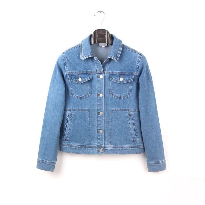 Primavera novo estilo Retro azul denim jaqueta feminina pedido exterior 150kg tamanho grande pequeno denim jaqueta Cardi