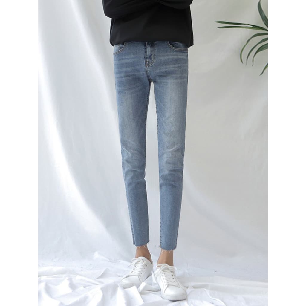 Masculino ins street Wear cor clara 9 pontos calças magras High street estiramento Jeans meninos versão coreana magro-aj