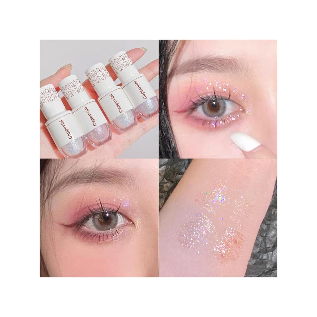 Cappuvini Sombra Líquida Estrelada Urso Boliche Lantejoulas Glitter Sereia Pérola Lágrimas