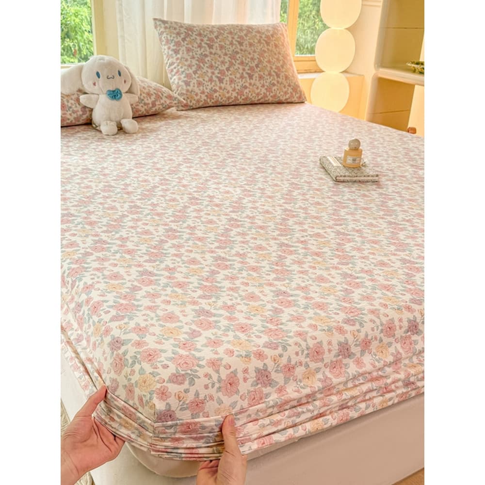 Classe A materna infantil grau nuvem sentir enrugado dupla camada gaze lençol capa de cama algodão linho dormitório