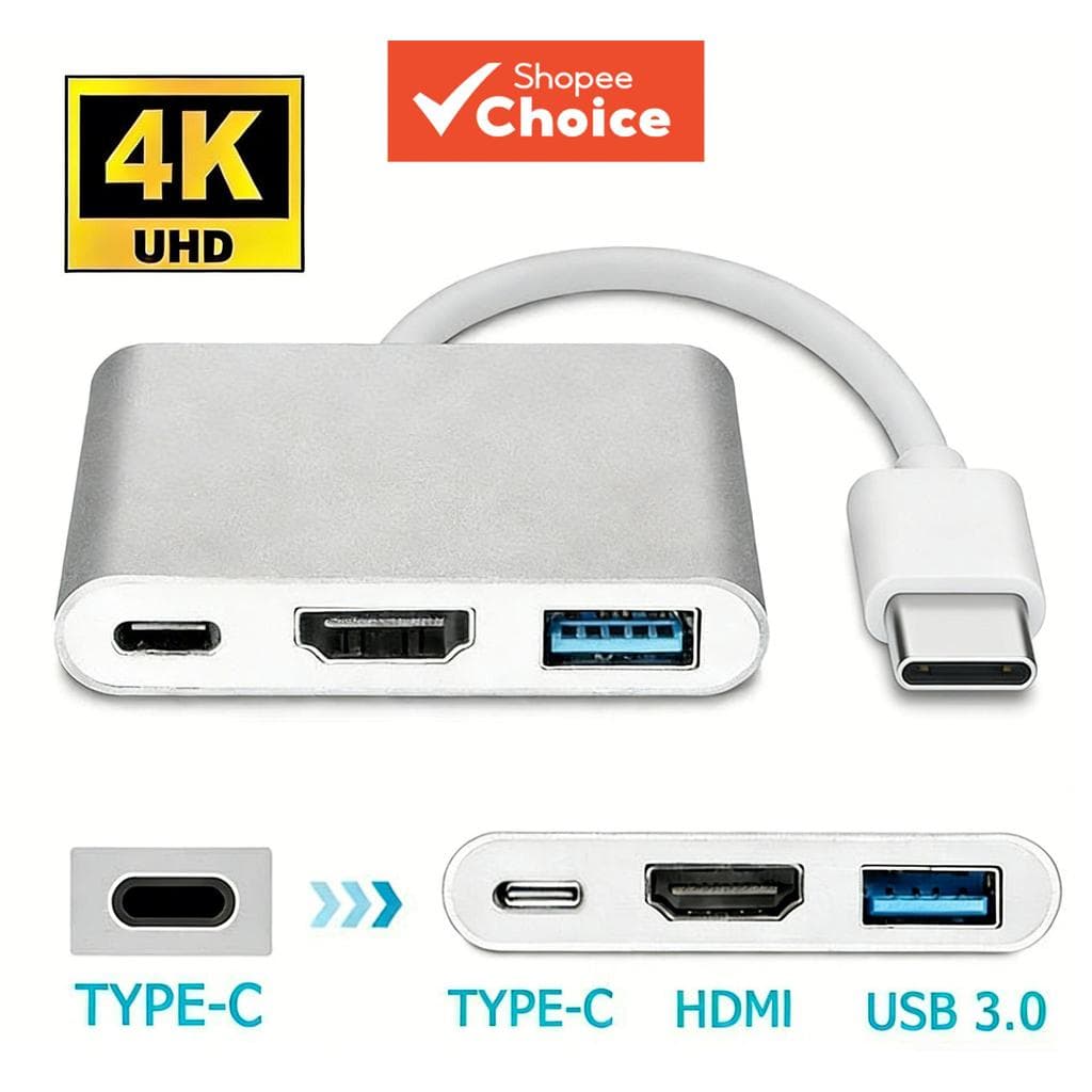 Adaptador HDTV Compatível com Hub de Vídeo de TV, Conversor USB-C para HDMI 4K