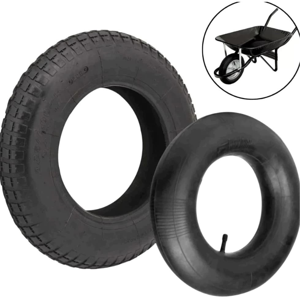 Kit Pneu E Câmara De Ar 3.25-8 Para Carrinho De Mão