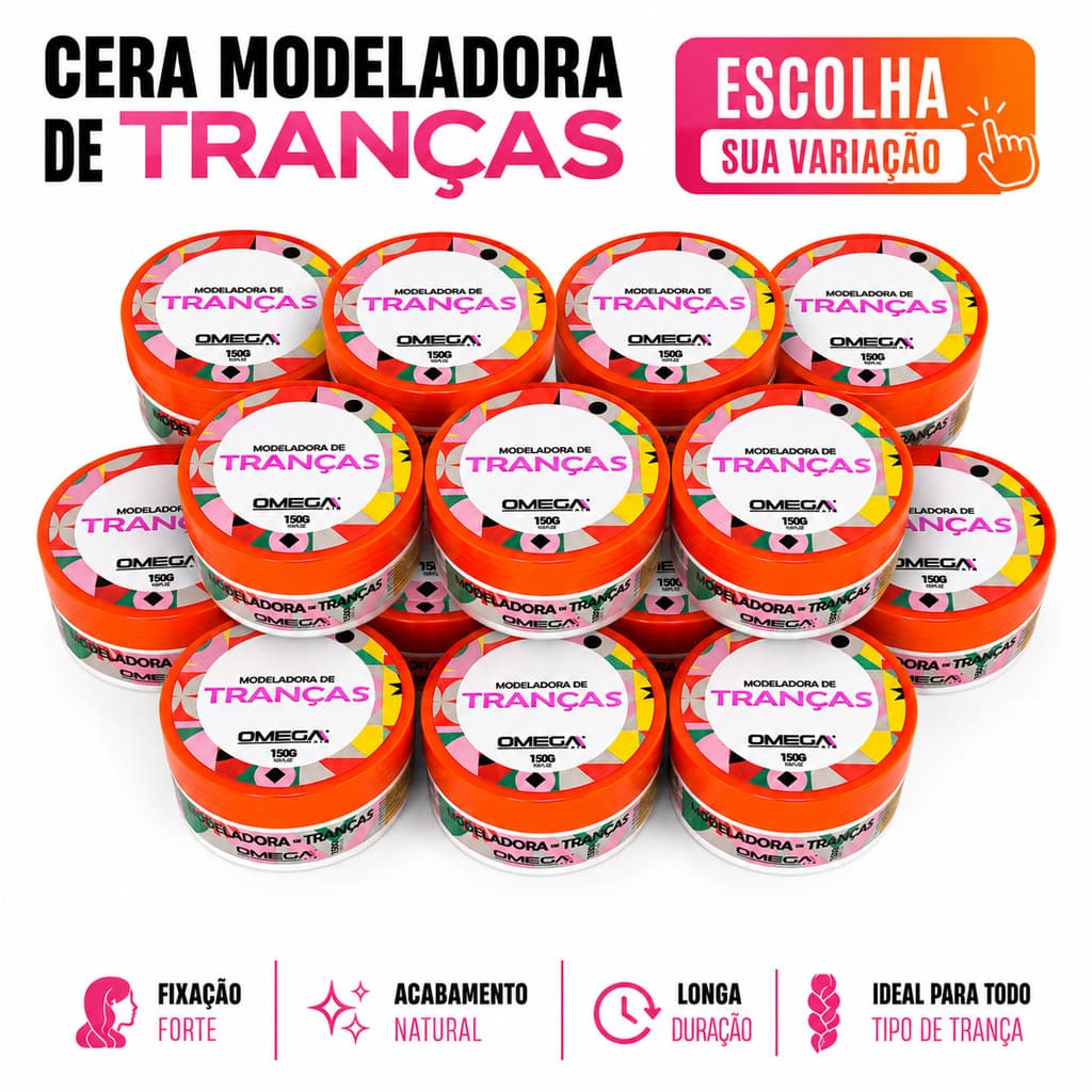 Kit Cera Modeladora Capilar Tranças Incolor Box Braid Baby Hair Omega Hair 150g