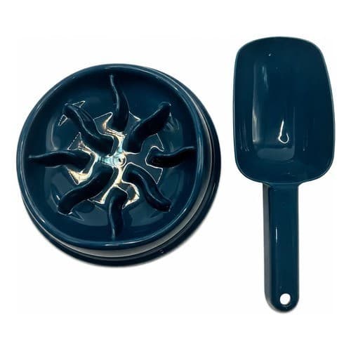 Comedouro Lento Pet 350ml Anti Ansiedade Com Pazinha N/a Azul Cobalto