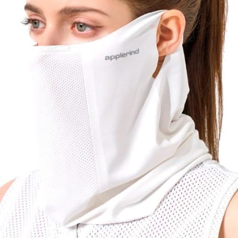 Máscara Facial Para Proteção Solar Lufit-De UPF 50 + Homens & amp ; Mulheres , Capa UV , Polaina De Resfriamento (Branca
