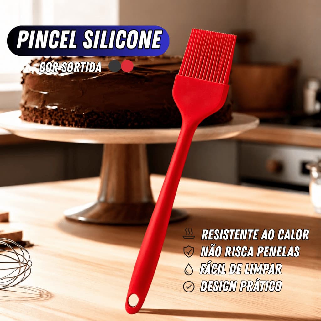 Pincel de Silicone Antiaderente para Untar Culinário Cozinha Churrasco Confeitaria Durável Promoção
