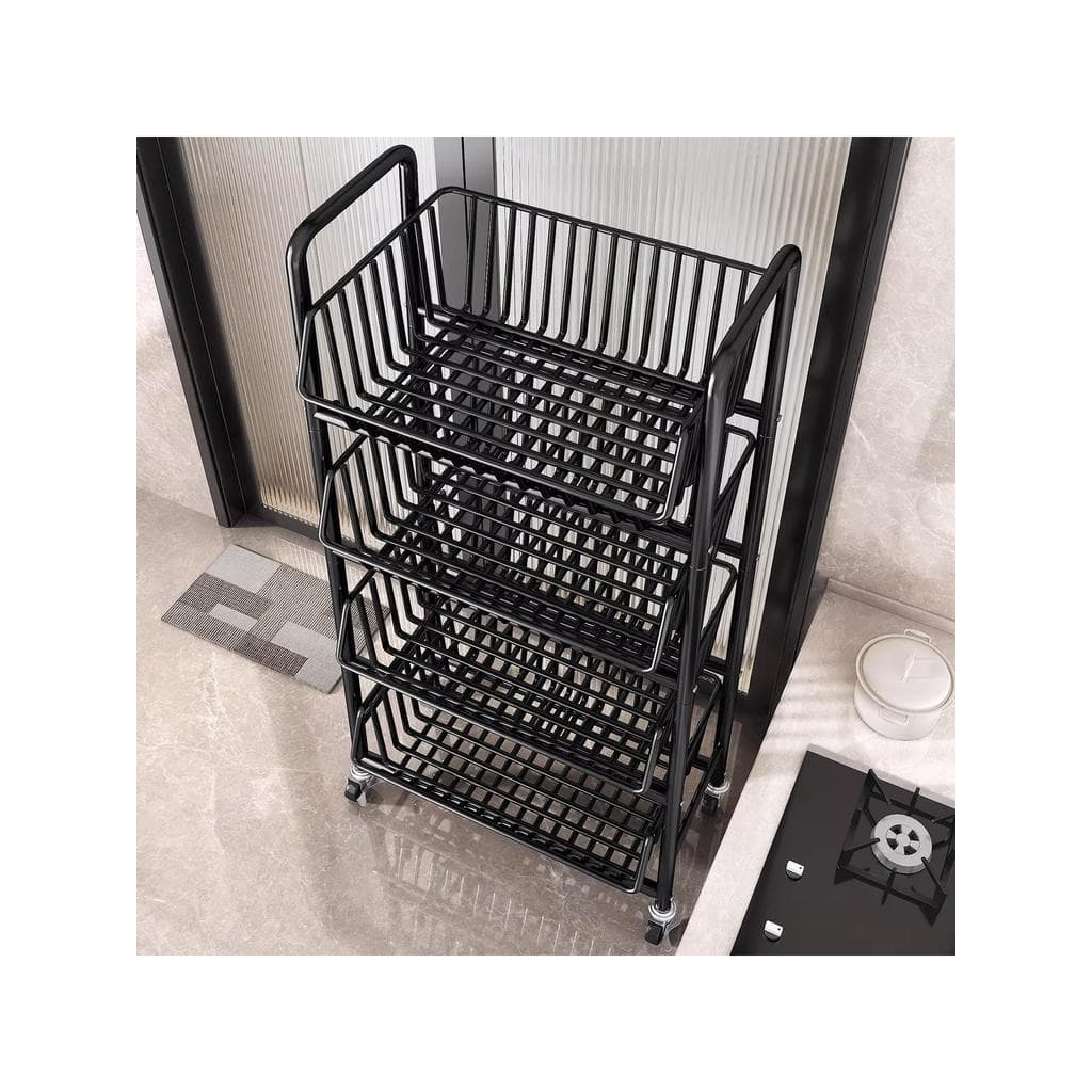 Cesta de vegetais de cozinha rack de chão Multi-camada rack de armazenamento doméstico carrinho de frutas vegetais rack