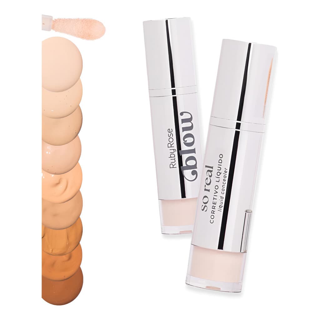 Corretivo Líquido Ruby Rose Blow So Real Alta Cobertura Longa Duração Efeito Natural