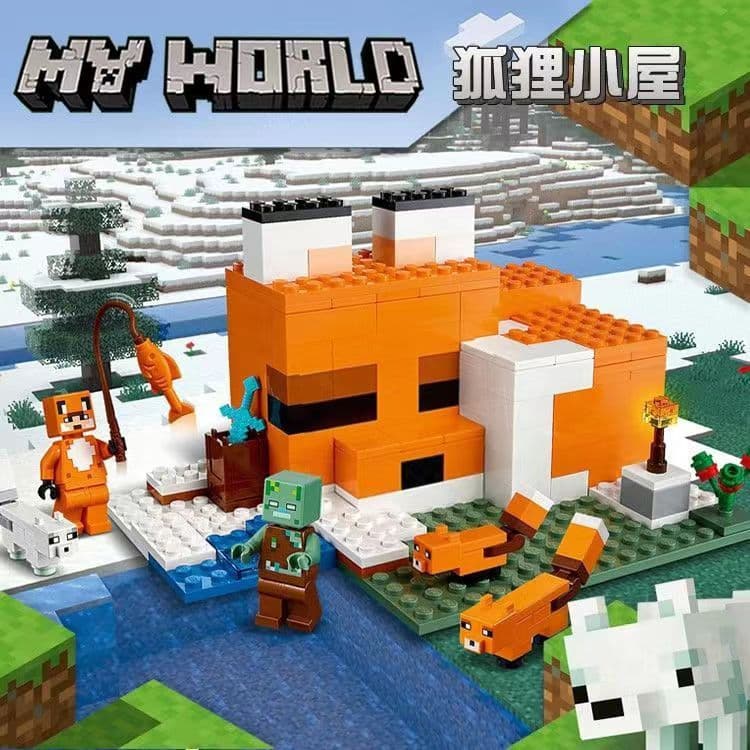 1.000 pçs compatível Lego integrado casa de raposa cogumelo casa abelha selva cachoeira meninos meninas bloco de constru