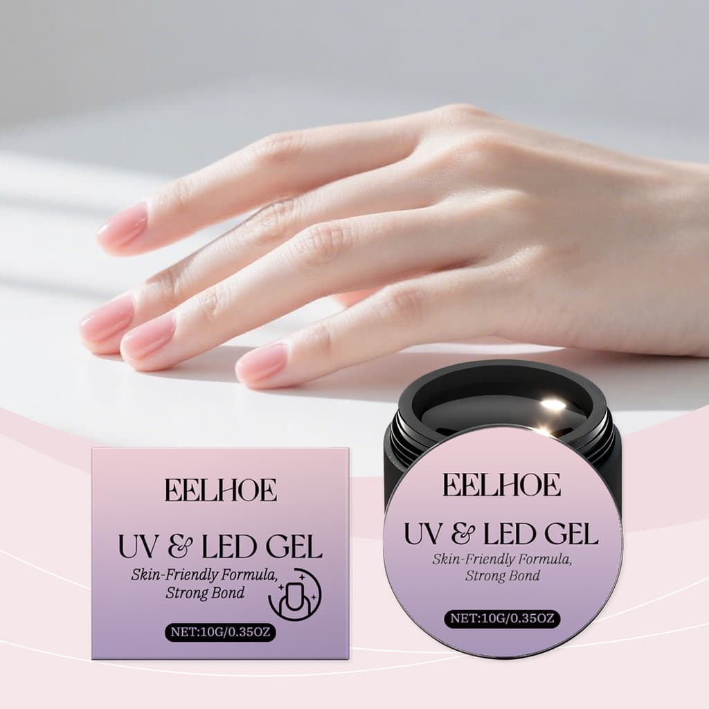 EELHOE cola sólida para unhas, manicure, construção, cura leve, não é fácil de cair, cola Natural conveniente para manic