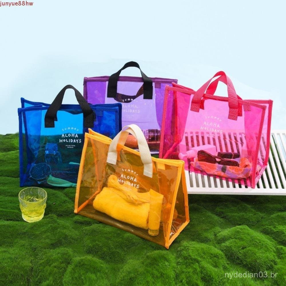 JUNYUE Bolsa De Armazenamento Para Natação , Praia Transparente À Prova D'água De Grande Capacidade Maquiagem Beira-Mar