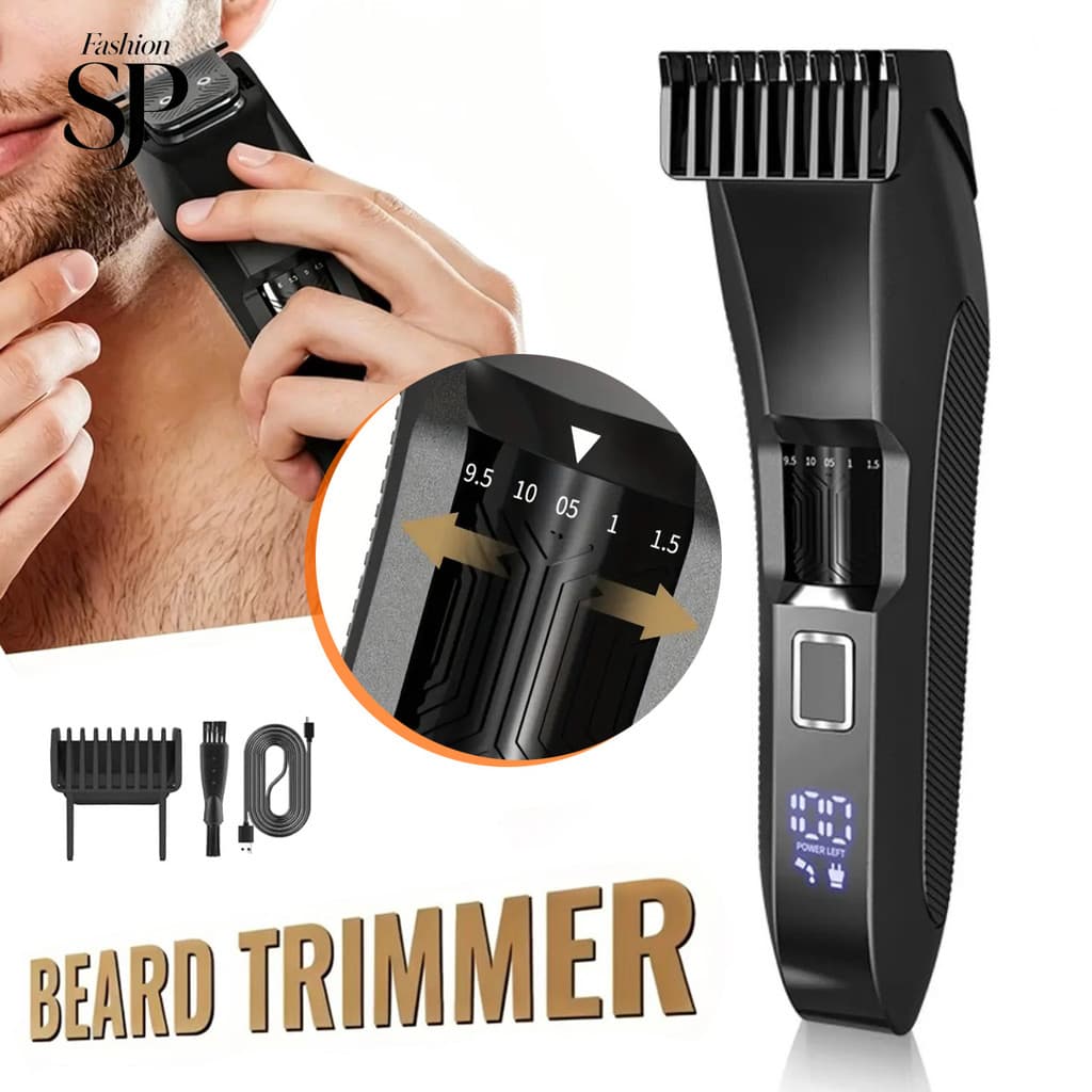 Aparador Barba Masculino 20 Níveis Ipx7 Led Sem Fio Aparador De Cabelo Multiuso