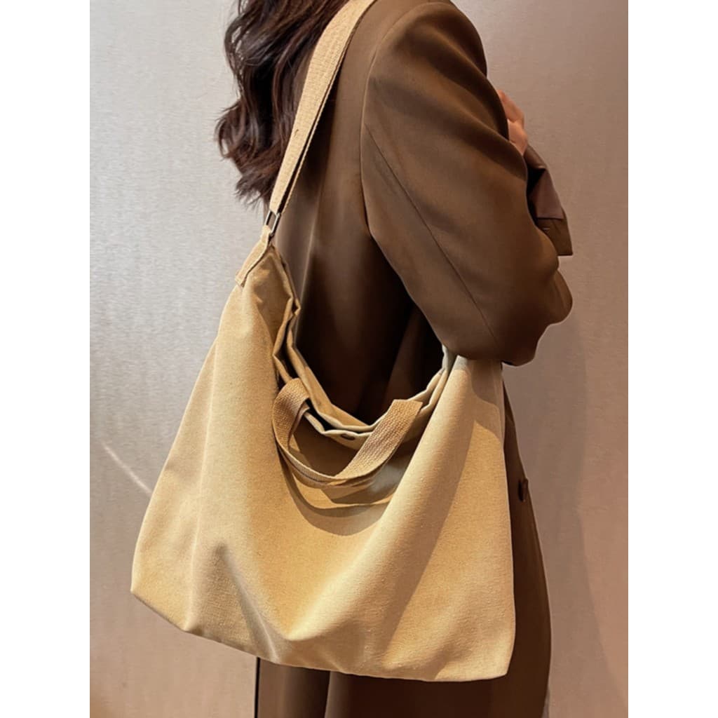 Bolsa de lona feminina bolsa mensageiro 2025 novo estilo na moda grande bolsa estudante Casual ombro grande capacidade m