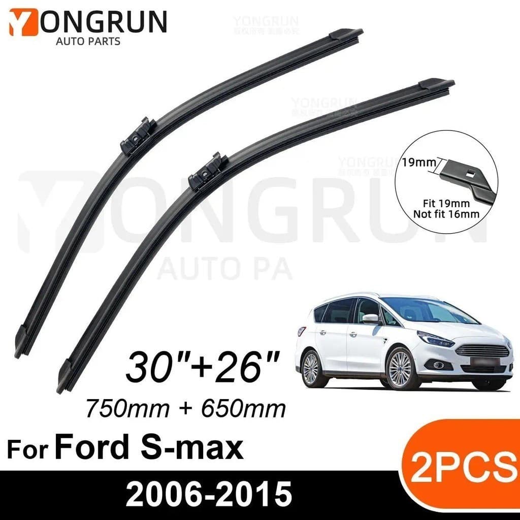 Limpadores De Para-Brisa Dianteiro De Carro Ford S-max 2006-2015 Lâmina De Limpador De Borracha 30 " + 26 " Acessórios