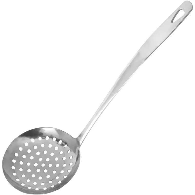 Escumadeira p/ Fritura em Aço Inoxidável Maciço 32 cm uso profissional
