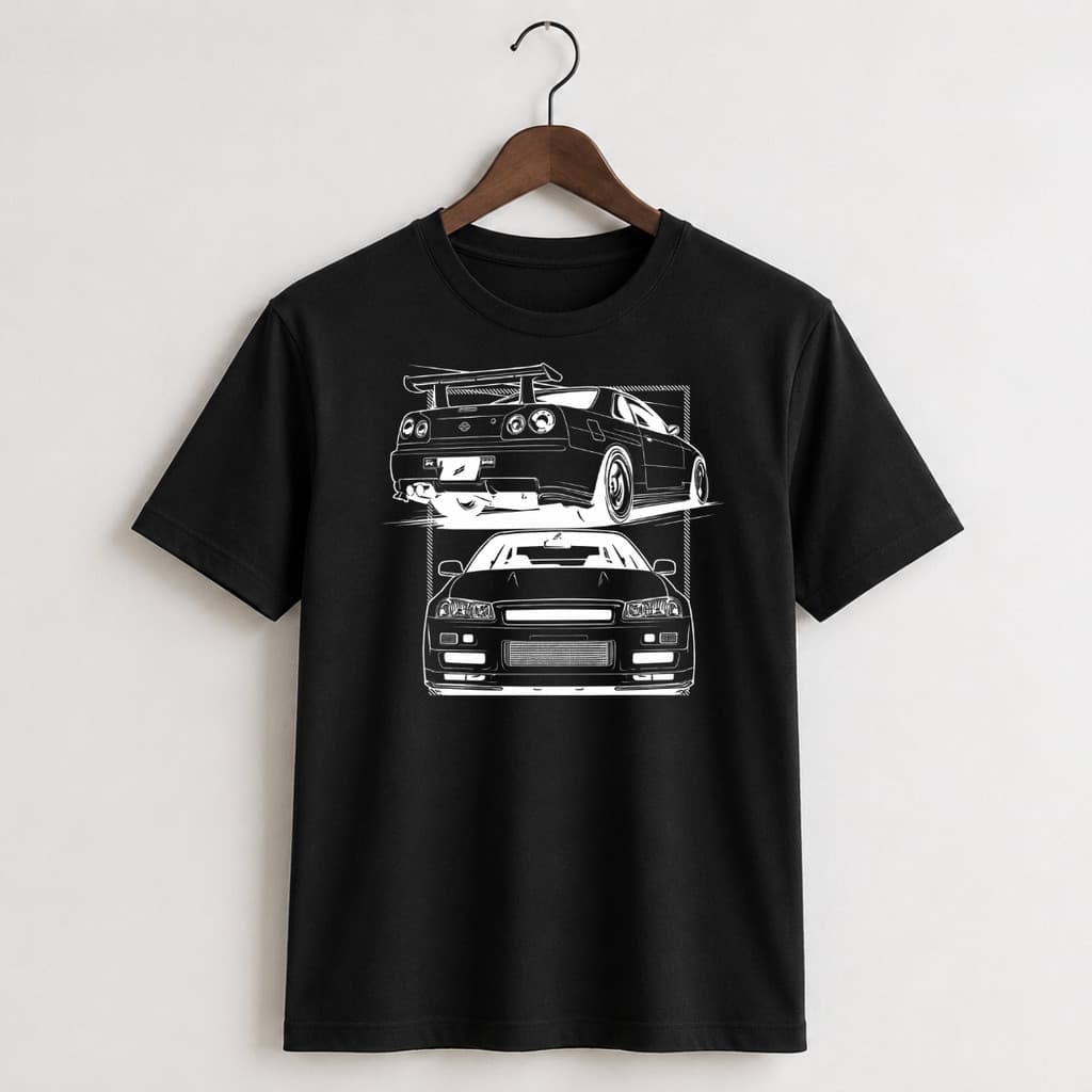 Camiseta Nissan Skyline GTR R34 Carro JDM Drift Estampada