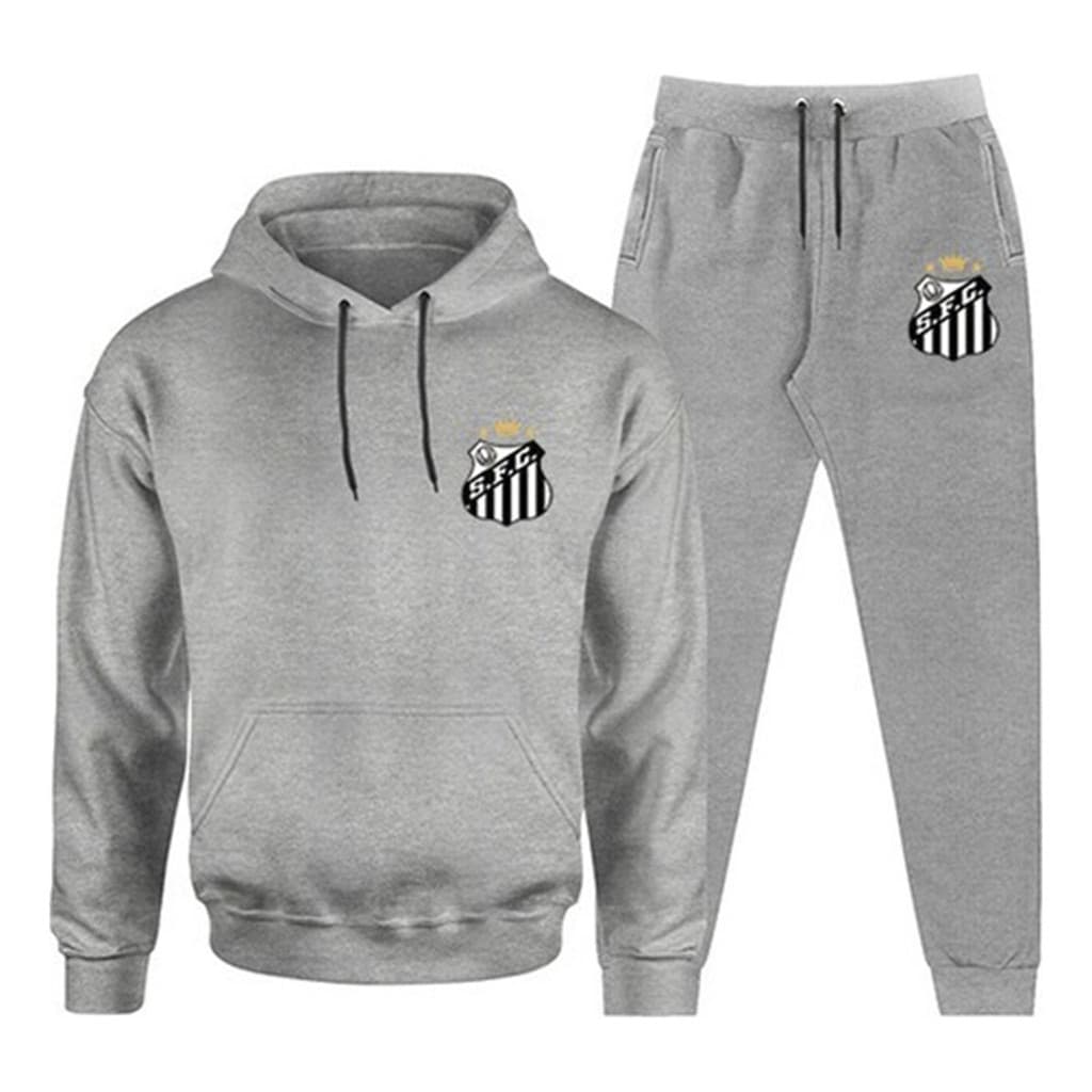 Conjunto De Moletom Adulto Santos Kit Blusa E Calça Algodao