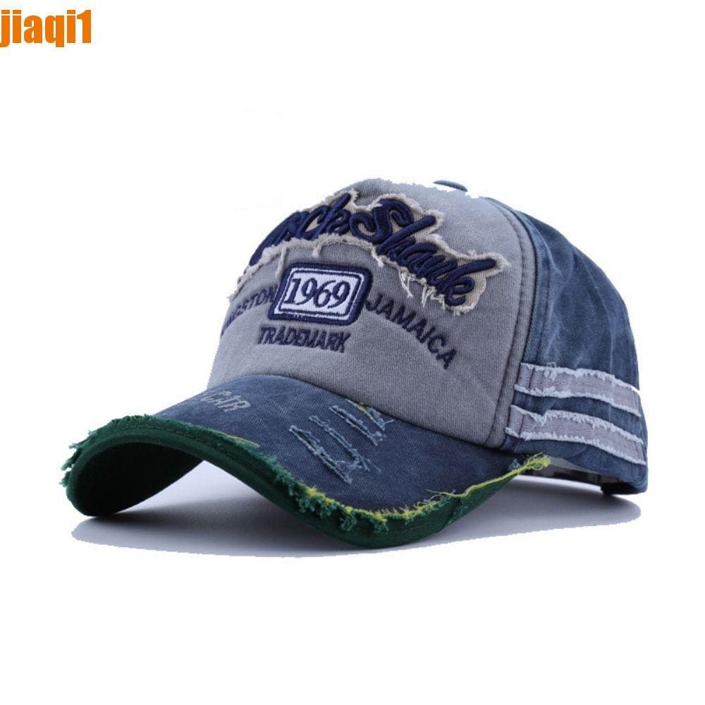 JIAQI1 Boné De Beisebol Com Letras , Chapéu Snapback Jeans Lavado De 1969 Chapéus De Hip Hop De Algodão Bordado Retalhos