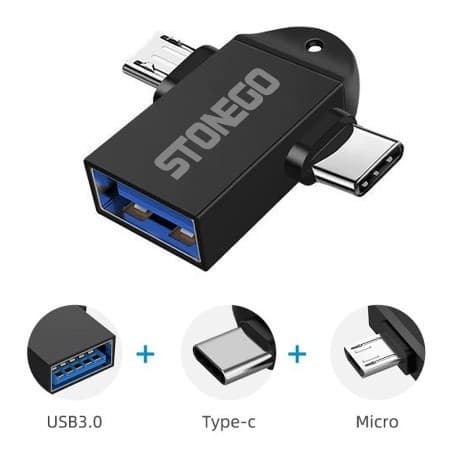 2 Em 1 Usb 3.0 Otg Cabo Adaptador Para Micro Usb Tipo C Adaptador