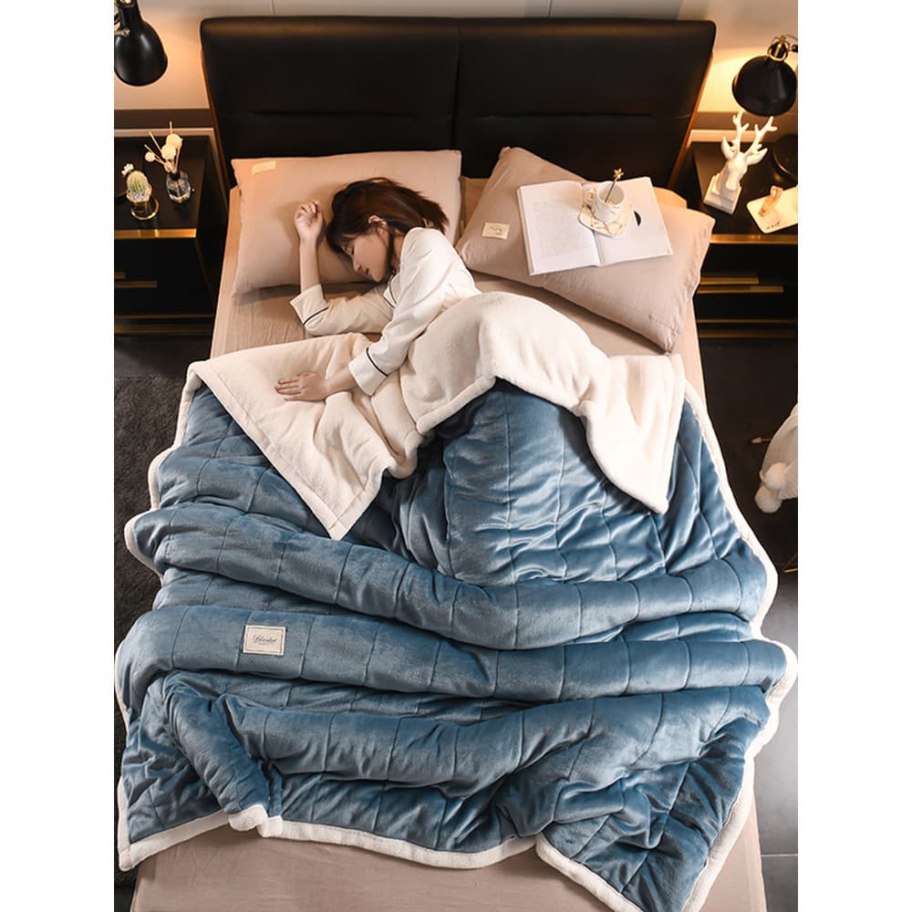 MUJI inverno engrossado cobertor de lã para cama máquina lavável leite velo cobertor cordeiro velo capa colcha