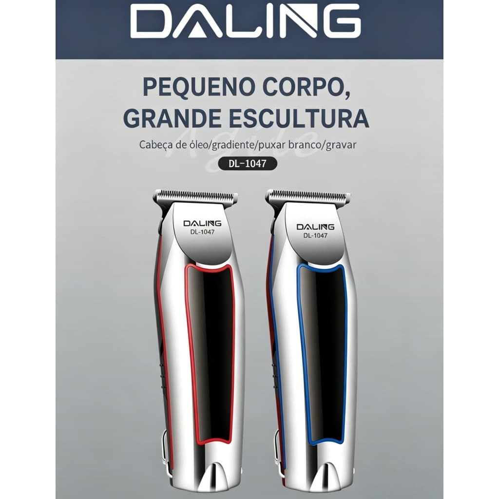 Kit Tesoura e Aparador Sem Fio Daling DL1073A/DL1501A/DL1047