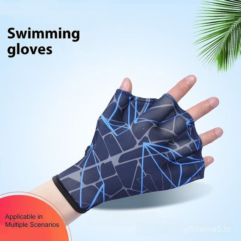 1 par de luvas de natação semelhantes a membranas, nadadeiras para treinamento em esportes aquáticos, equipamento mascul