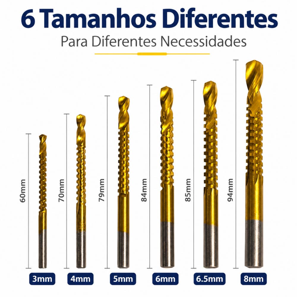 Furadeira Serrilhada de Alta Velocidade - Qualidade Premium para Perfuração e Corte de Ranhuras