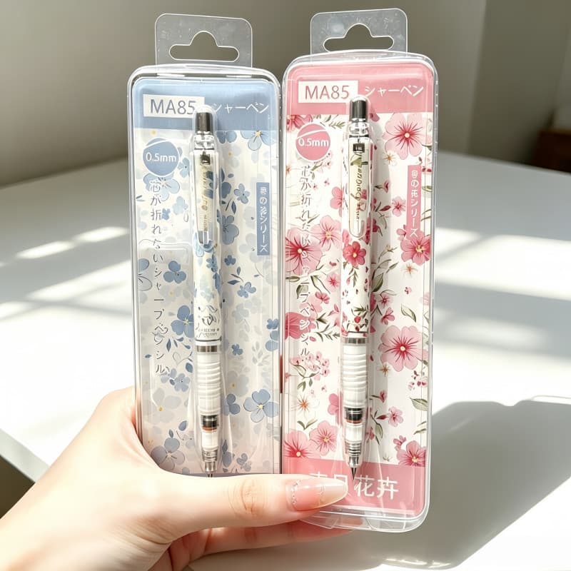 Zebra zebra lápis mecânico MA85 pequeno fresco gelo azul flor DIY Original estudante desenho escrita não é fácil de queb