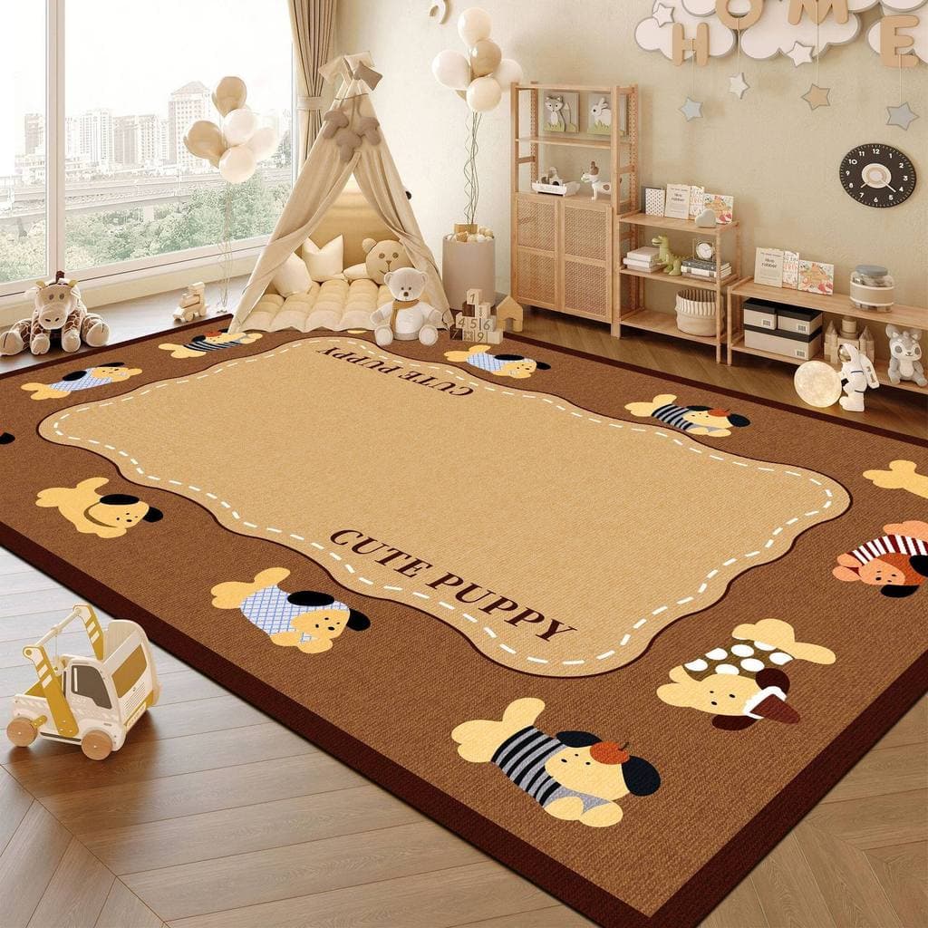 [Novo produto] Melade Color Cute Puppy Leisure Area Tapete decorativo Sala de estar Resistente à sujeira Sofá absorvente