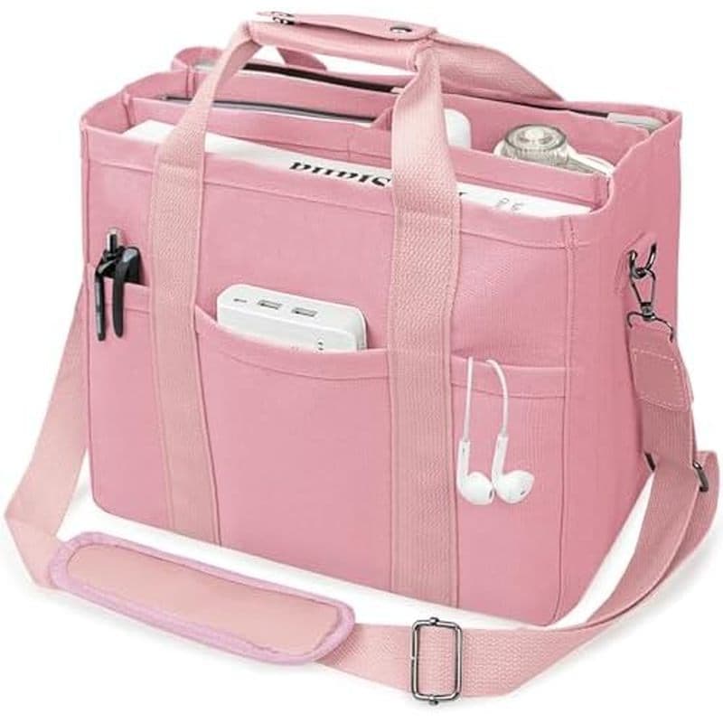 Bolsa Tote De Lona Com Vários Bolsos Para Mulheres , Grande De Ombro Crossbody , Tudo Sacola Compartimentos