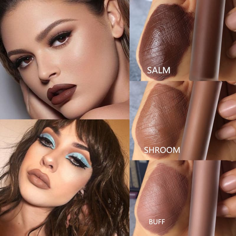 Esmalte labial de Chocolate comendo cor terra marrom europeu americano Nude marrom fosco lábio barato pasta de feijão de