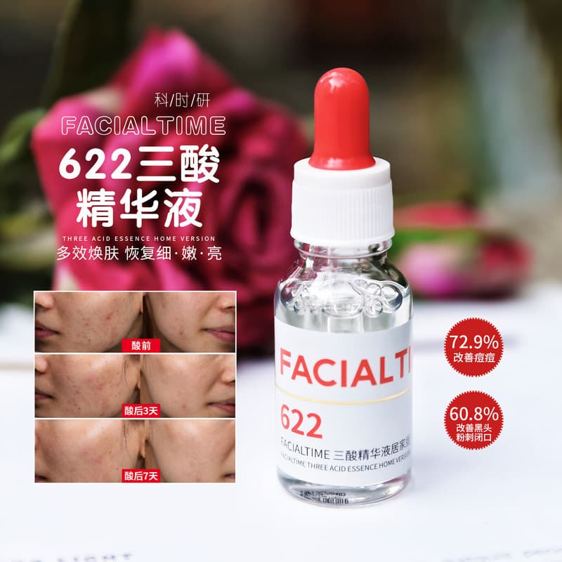 FACETIME/Scientific Time Research 622 Essência Triácido Ácido Salicílico Controle de Óleo Remoção de Acne Fechada Acne Á