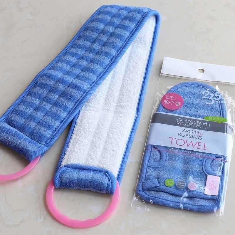 P Produto de compra Toalha de banho feminina espessada dupla face, toalha de banho listrada longa, flor de banho, luvas