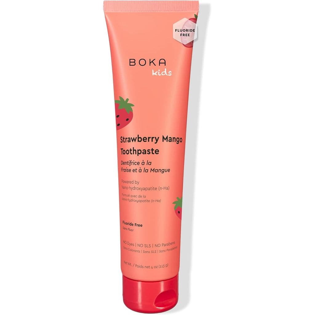 Pasta de Dente Sem Fluoreto Boka com Nano Hidroxiapatita - Sabor Morango e Manga, 4 oz 1 unidade