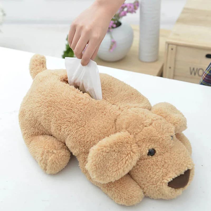 Cute Cartoon Dog Plush Tissue Cover Box Paper Container Guardanapo Titular De Armazenamento Caso Dispenser Home Decor Ro