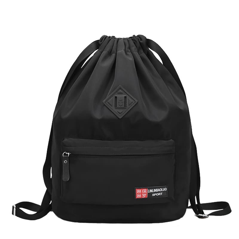 Mochila com cordão, bolsa de viagem à prova d'água para mulheres, simples, leve, esportiva, Fitness, multifuncional, bol