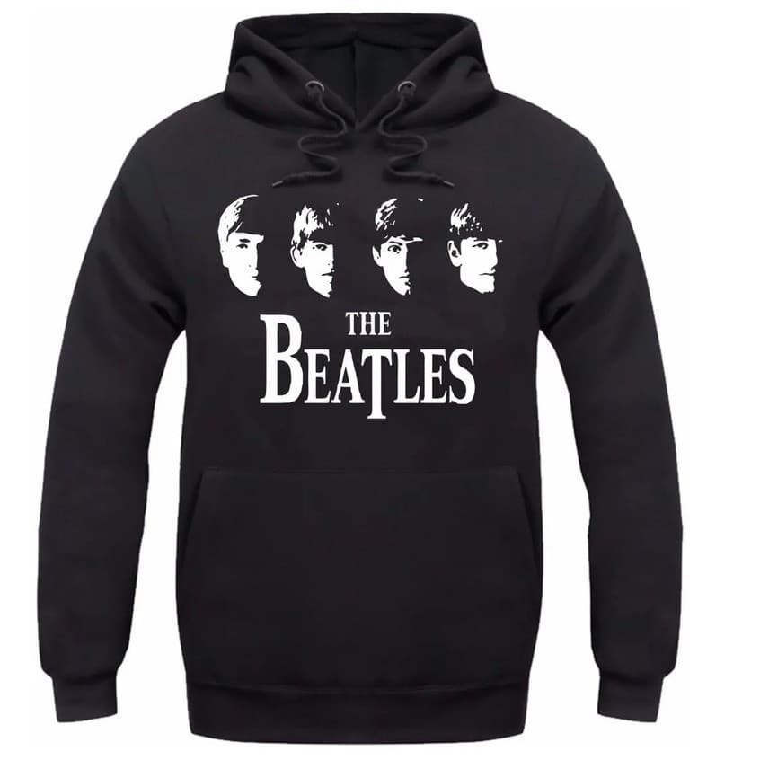Blusa De Frio Moletom Canguru The Beatles Rock Musica Casaco Personalizado Banda.