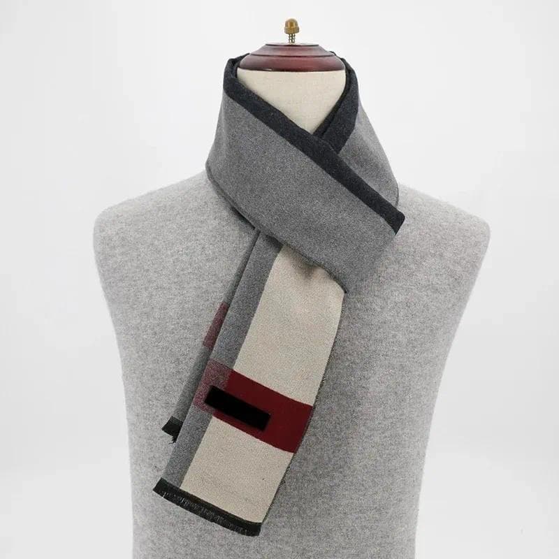 Luxo Inverno Xadrez Cashmere Cachecol Para Homens Quente Pescoço Cachecóis Masculino Negócios Longo Pashmina Xale