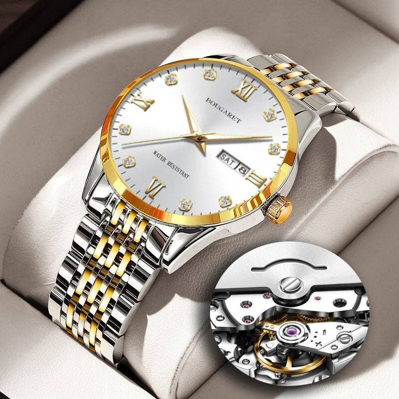 relogio masculino Relógio totalmente automático moda calendário duplo à prova dwaterproof água luminoso Multi-função rel