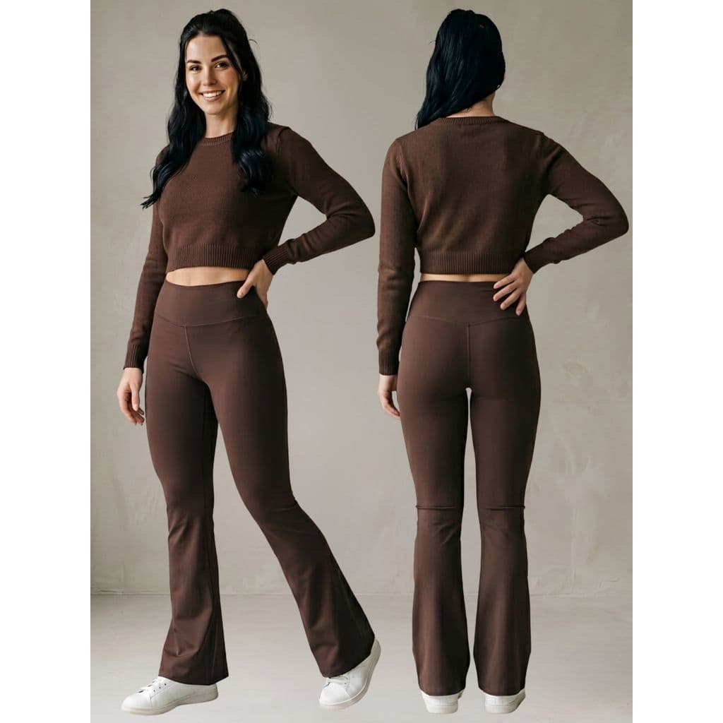 Calça Flare Poliamida Legging Feminina sem Transparência Cintura Alta