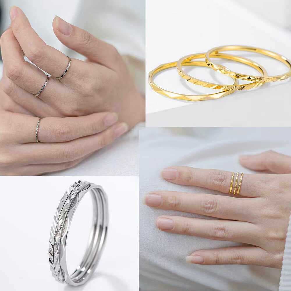 anel de namoro kit anel Não desbota ~ 2 jardas de aço titânio Disco corte anel de diamante tamanho pequeno anel de empil