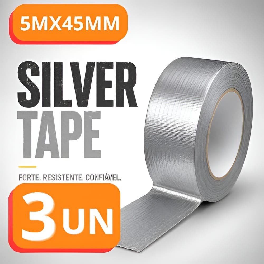 Fita Adesiva Silver Tape Multiuso 45mm 5 Metros
