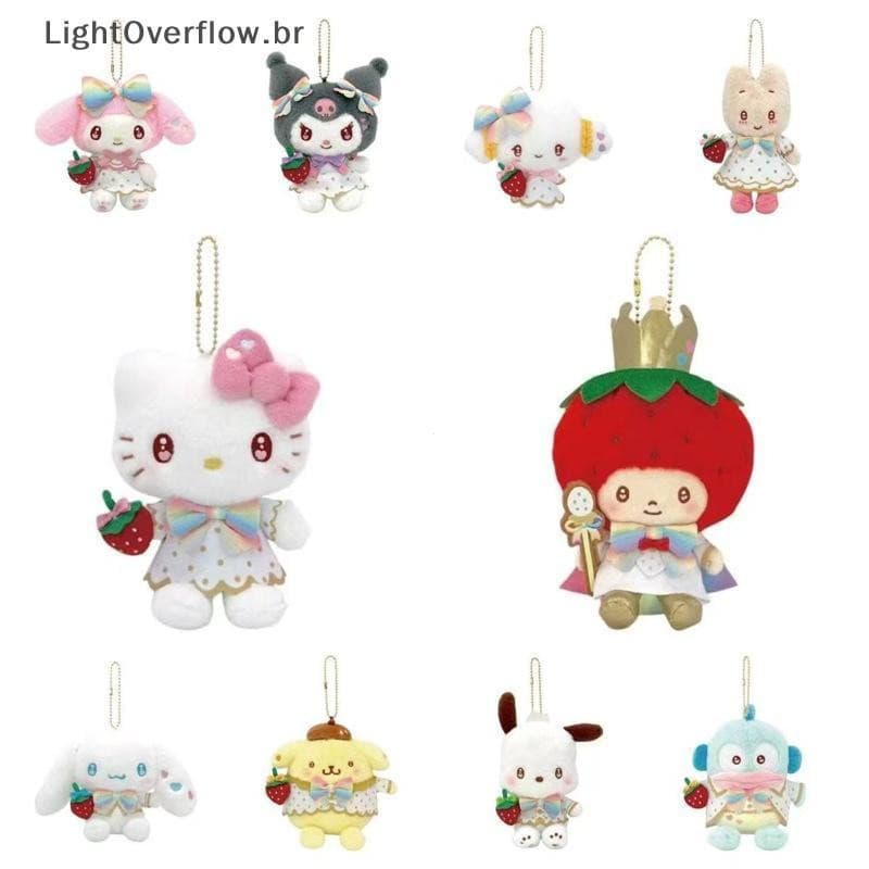 [LightOverflow] Sanrio Nova Série De Notícias De Morango Do 50o Aniversário Kuromi My Melody Hello Kitty Bolsa De Brinqu