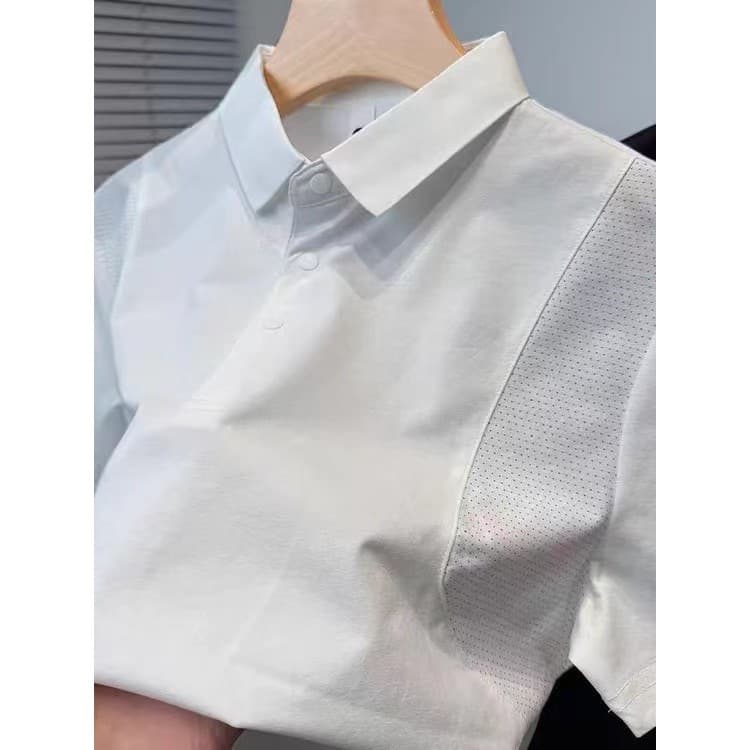 Marca verão novo estilo masculino fino camisa polo de manga curta Casual esportes respirável de manga curta camiseta mas