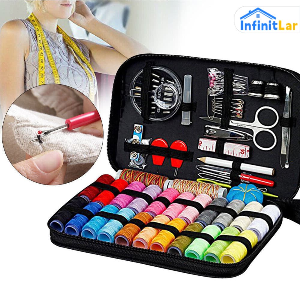 Conjunto de Agulhas de Costura Manual em Caixa Plástica Resistente – Perfeito para Reparos Diários