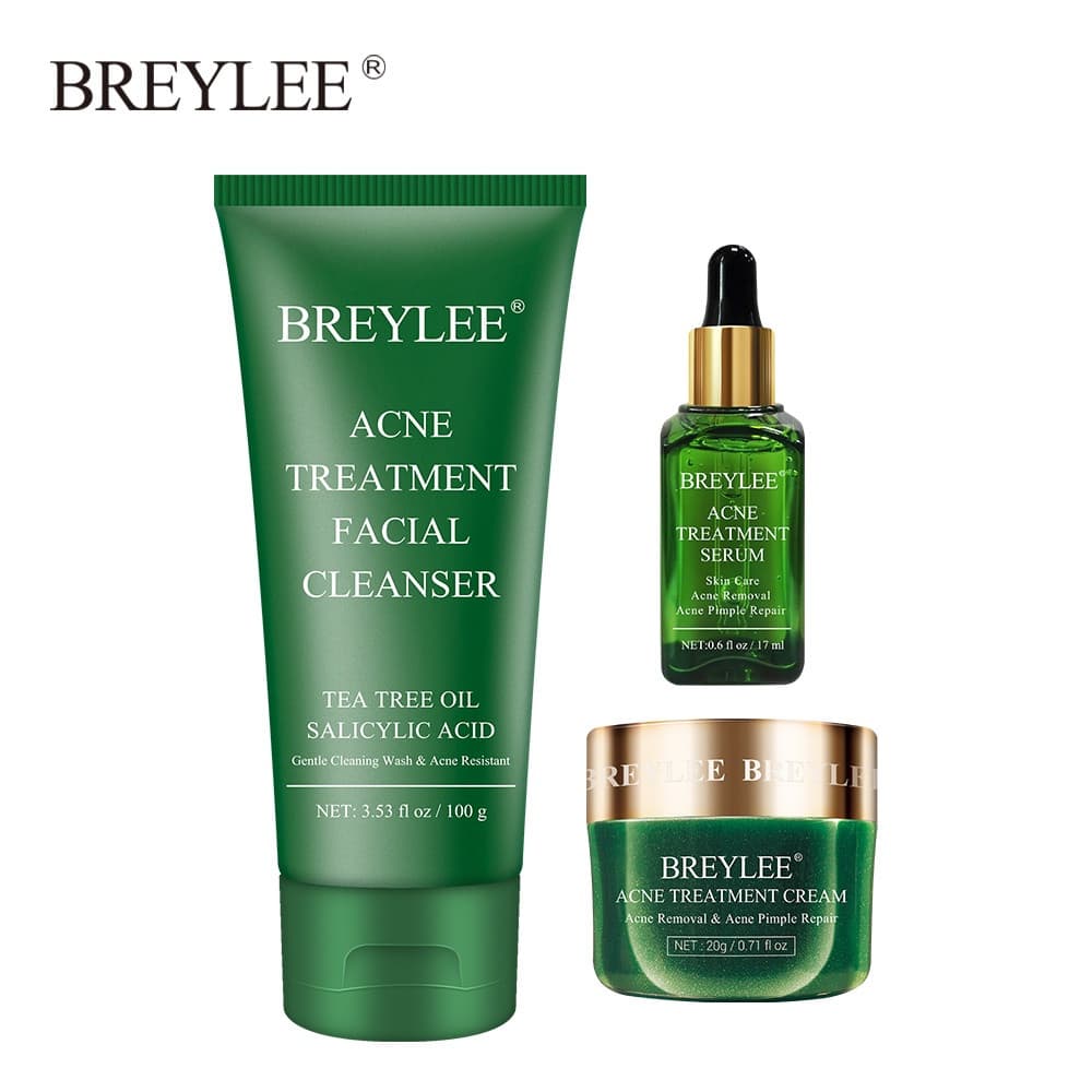 Tratamento para acne Breylee (limpador facial, sérum, creme, gel) Cravos, marcas escuras de acne, controle de oleosidade
