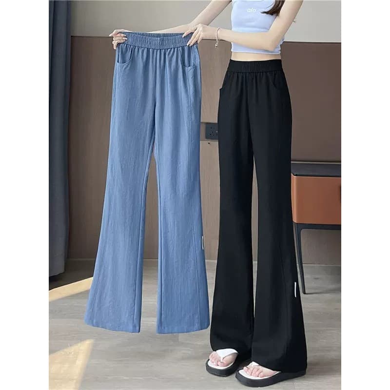 Verão algodão linho queimado calças femininas estilo fino novo estilo cintura alta mais magro olhar pequeno All-Match Ca
