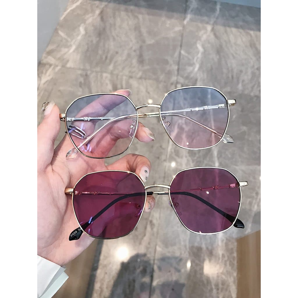 2020 novo estilo de Metal quadro quadrado óculos de sol feminino ins na moda rosto grande mais magro olhar influenciador