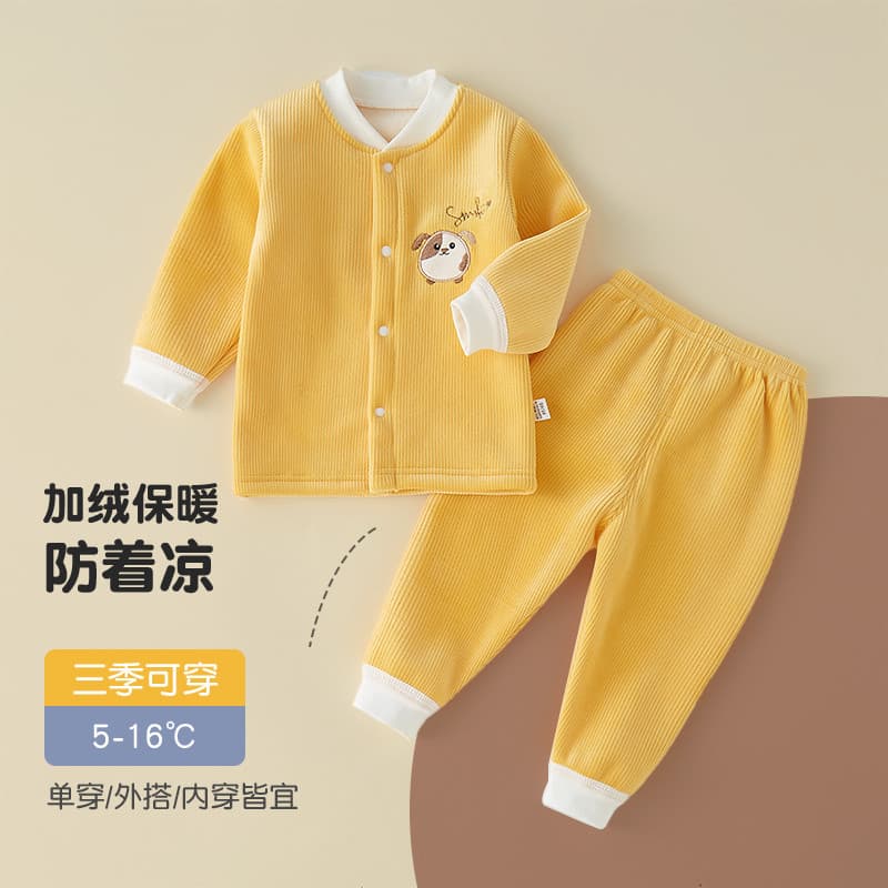 Bebê bebê forro de lã engrossado roupas de outono calças compridas outono inverno estilo menino bebê menina roupas para