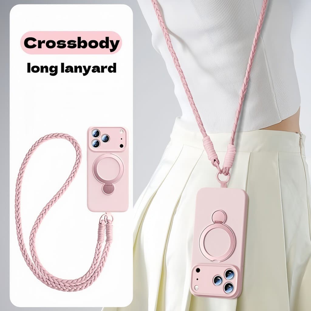 Prosperityuscom Cordão/Silicone Líquido Adequado Para A Pele/360 ° Suporte De Anel De Metal Giratório/Capa À Prova De Ch